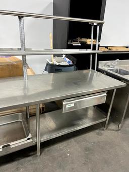 Two Tier Stainless Table w/ Shelf