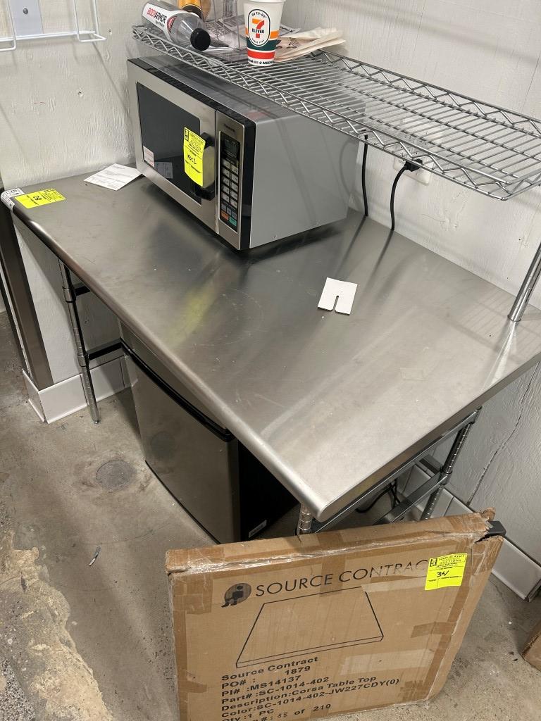 4ft Stainless Steel Worktop Table W/ Overshelf