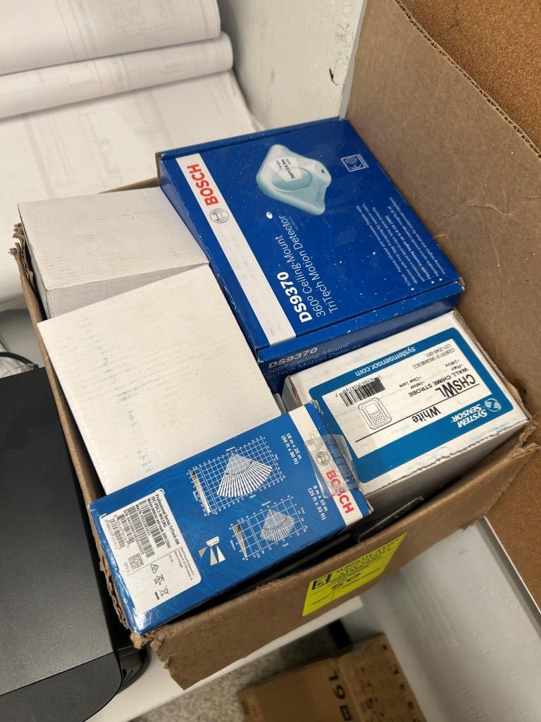 Bosch Network Box W/ Box Of Assorted Bosch Security Items