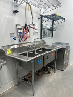 Eagle Stainless Steel Three Compartment Sink W/ Sprayer