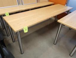 wooden table w/ steel legs