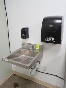 hand sink w/ soap & towell dispenser