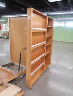 wooden merchandising shelves, 3-sided