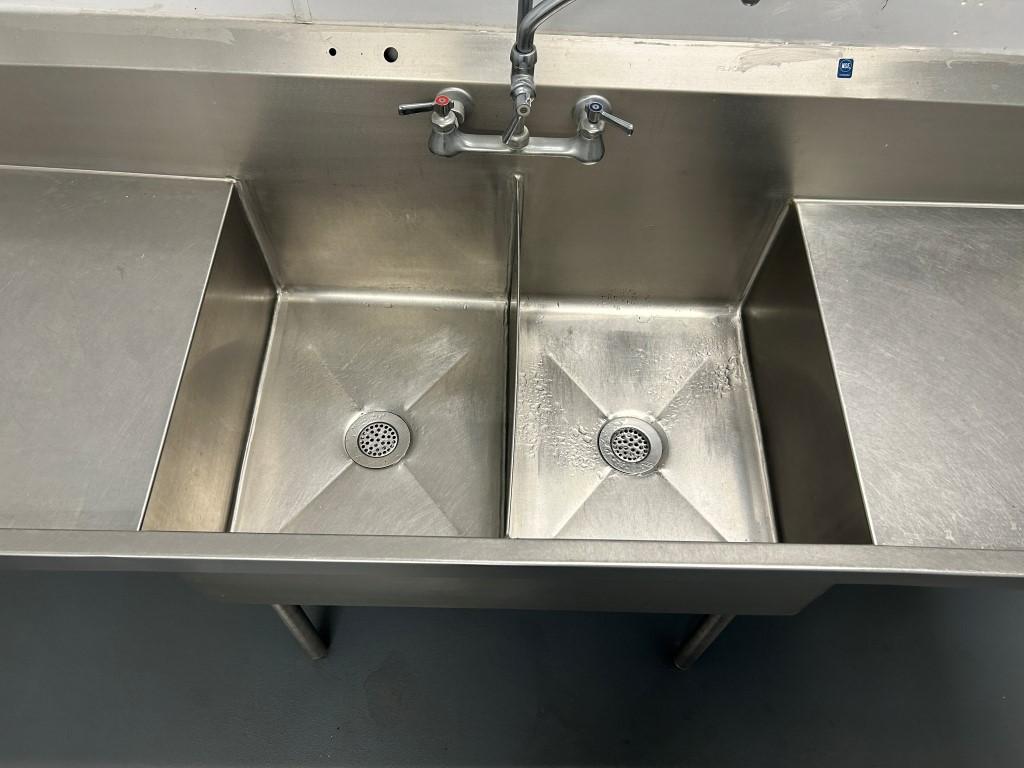 WeldBilt Stainless Steel Two Compartment Sink W/ Sprayer