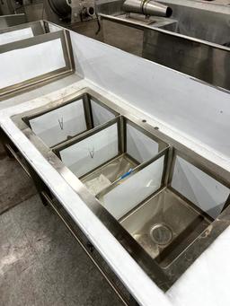 Stainless 3 Compartment Sink w/ side basins