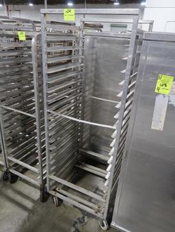 aluminum sheet pan rack, side load, on casters