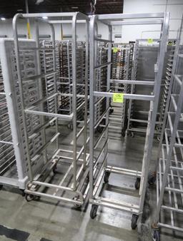 aluminum sheet pan racks, on casters