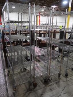 wire shelving units, on casters