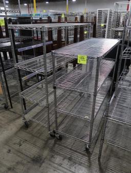 wire shelving units, on casters