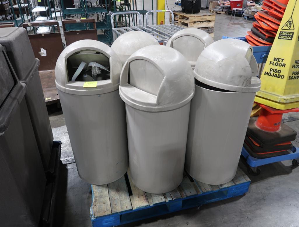 pallet of waste receptacles