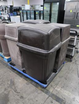 pallet of waste receptacles