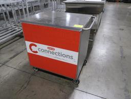 stainless demo cart w/ pull-out cutting board