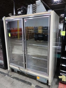 Zero Zone 2-glass door freezer merchandiser, self-contained