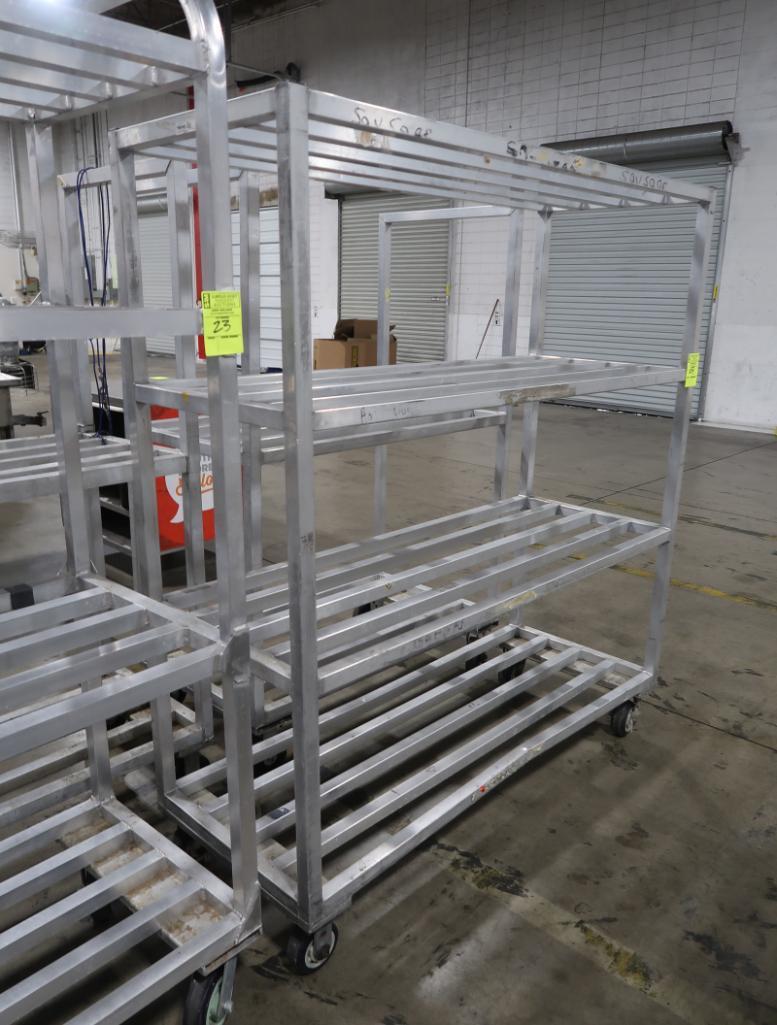 aluminum cooler rack, on casters