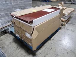 pallet of wooden cabinets for waste receptacles, new
