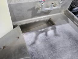 2-compartment fish-cleaning sink w/ L & R drainboards & 2) pre-wash sprayers