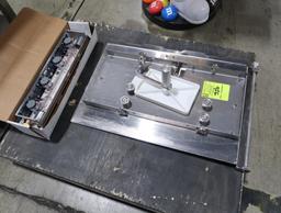 pallet of misc- Biro meat saw sliding table, & quad dispense mechanism