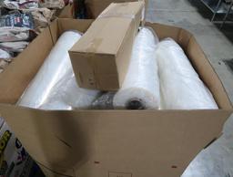 pallet of rolls of plastic