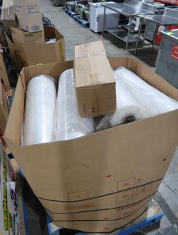 pallet of rolls of plastic