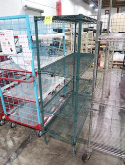 wire shelving unit, epoxy coated