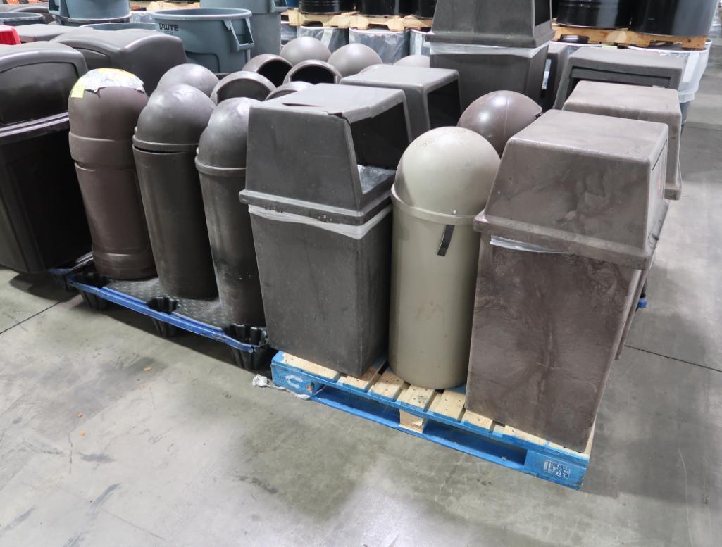 pallets of waste receptacles