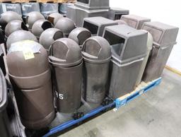pallets of waste receptacles