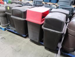 pallets of waste receptacles