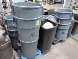 pallets of waste receptacles