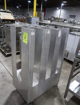 aluminum container cart, on casters