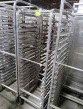 aluminum sheet pan rack, on casters