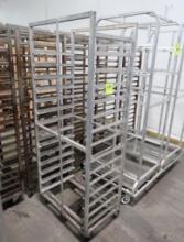 sheet pan rack, side load, on casters