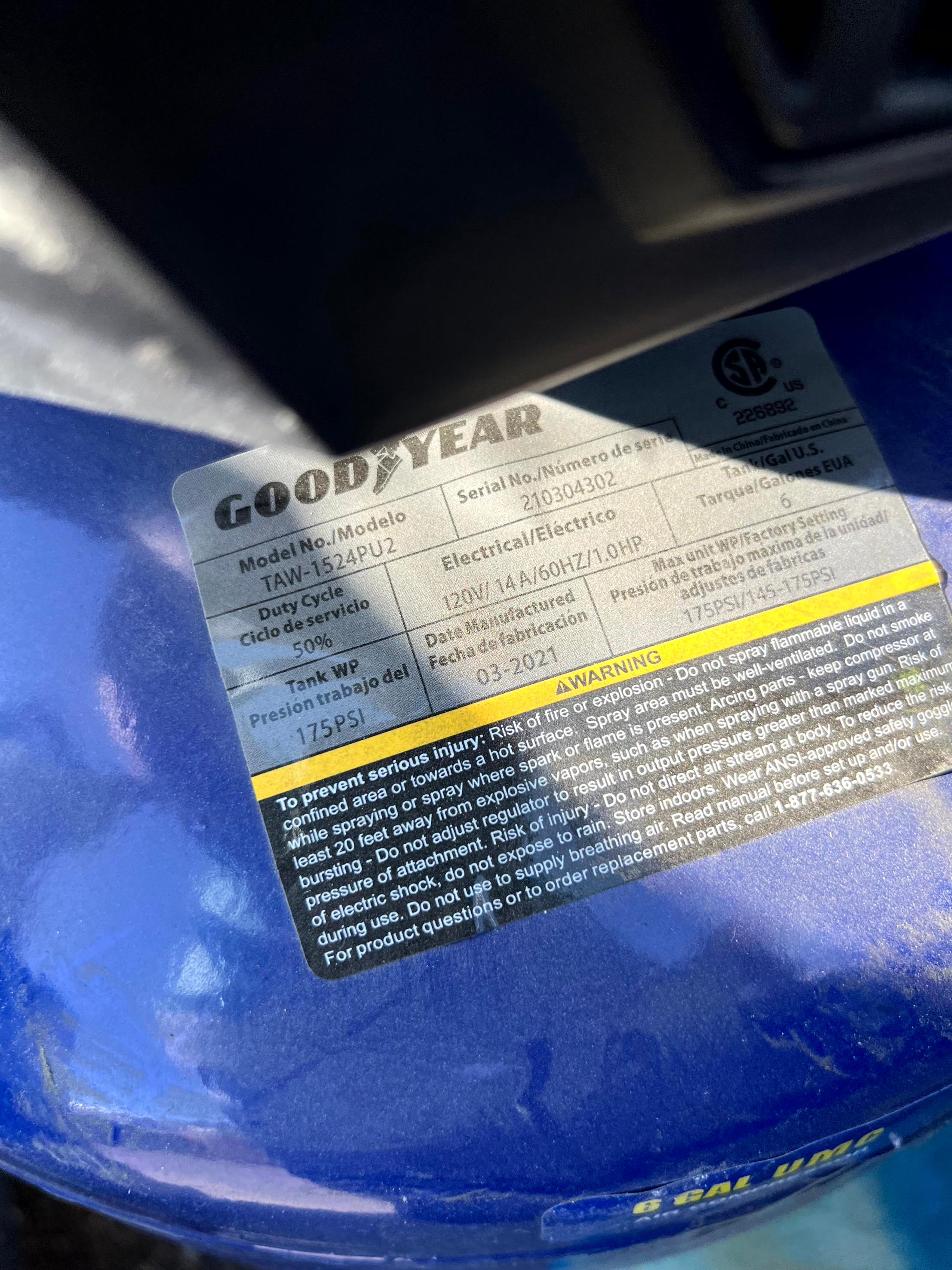 Goodyear Air Compressor