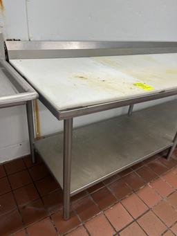 8ft Polytop Table W/ Backsplash