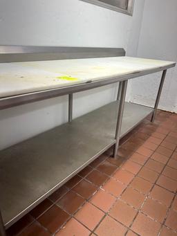 8ft Polytop Table W/ Backsplash