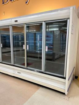 26ft Run Of 2000 Kysor Warren Multideck Cases W/ Med Temp Doors