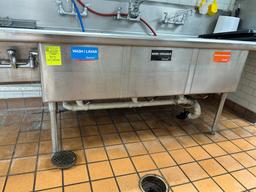Stainless Steel 3 Comp Sink with attached hand sink