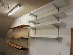 GROUP OF ASSORTED WALL SHELVING IN FLORAL BACK AREA