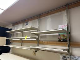 GROUP OF ASSORTED WALL SHELVING IN FLORAL BACK AREA