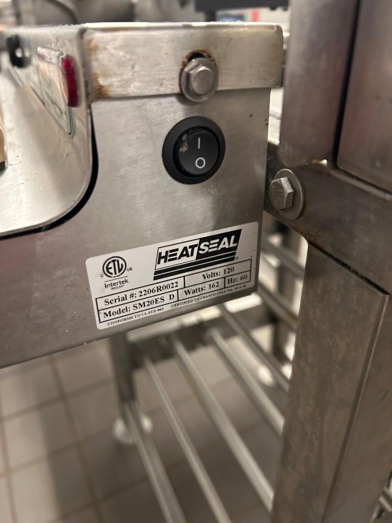 HEAT SEAL WRAPPING STATION W/ BIZERBA PRICING SCALE