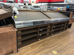 6FT PORTABLE SLANTED DRY PRODUCE TABLE W/ SHELVING BELOW