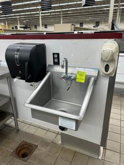 HAND SINK W/ SOAP AND PAPER TOWEL DISPENSER