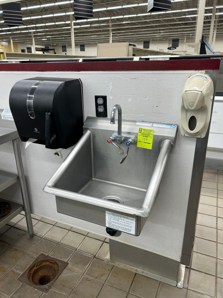 HAND SINK W/ SOAP AND PAPER TOWEL DISPENSER