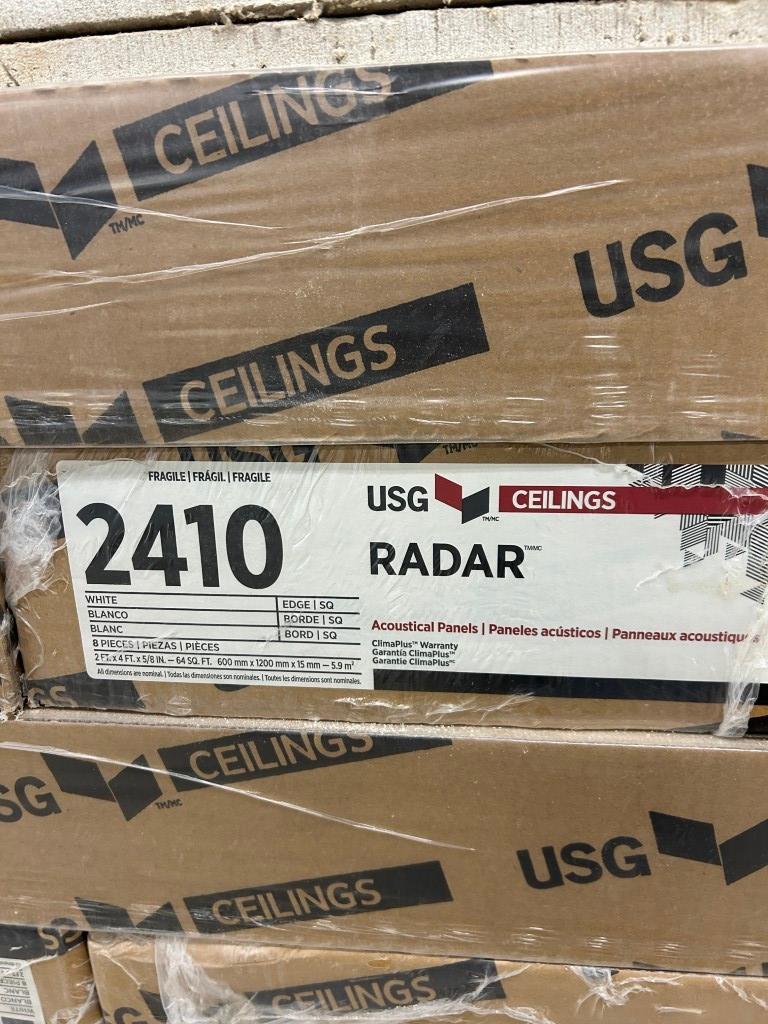 18 BOXES OF USG CEILINGS 24IN X 48IN CEILING ACOUSTICAL PANELS