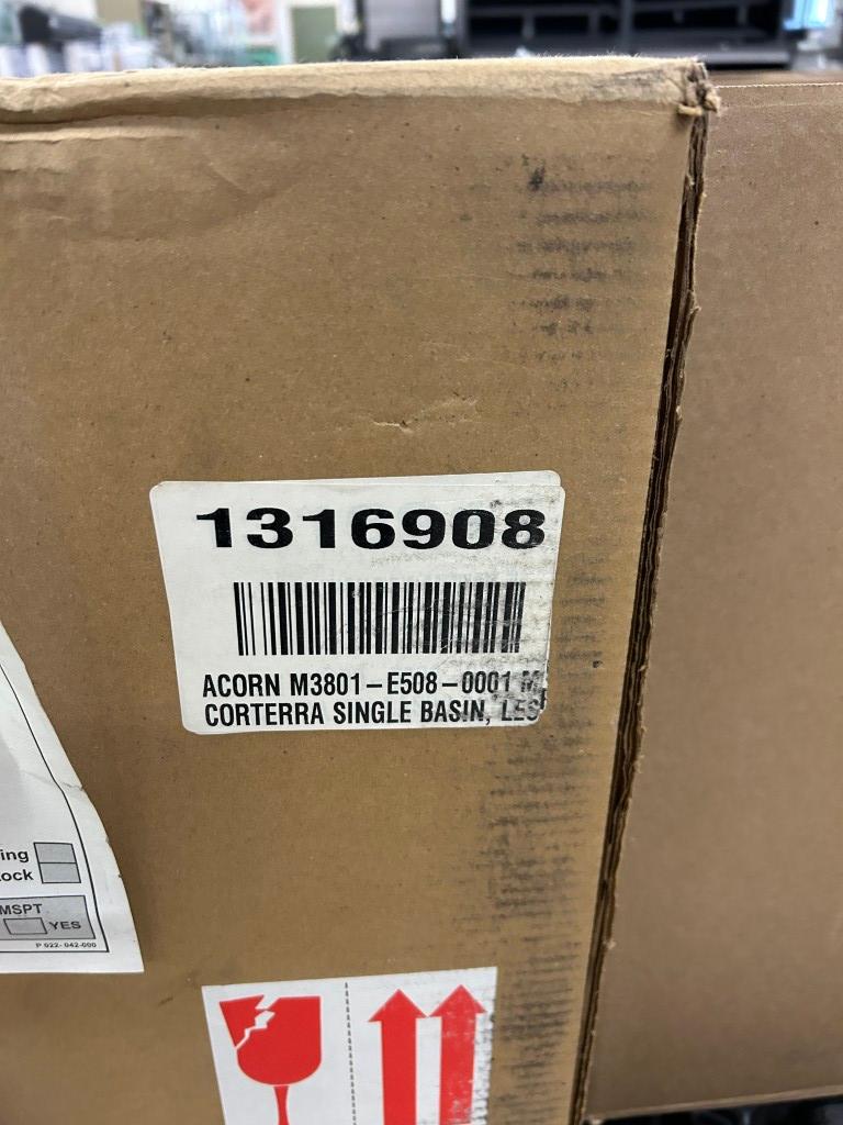 NEW IN BOX ACRON CORTERRA STAINLESS SINGLE BASIN