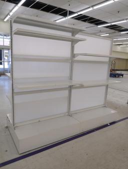 gondola shelving w/ translucent backs, 8' run