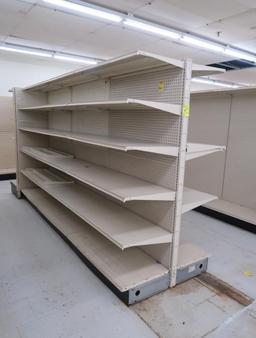 Lozier gondola shelving, 12' run w/ 1) 4' endcap