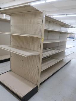 Lozier gondola shelving, 12' run w/ 1) 4' endcap