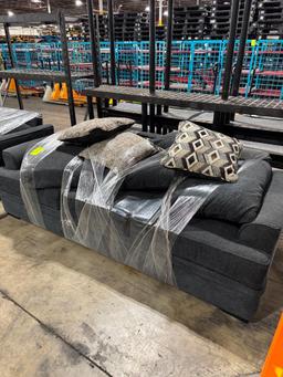 Grey fabric 3 seat couch