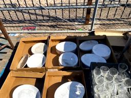 PALLET OF PORCELAIN PLATES AND GLASSES