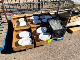 PALLET OF PORCELAIN PLATES AND GLASSES